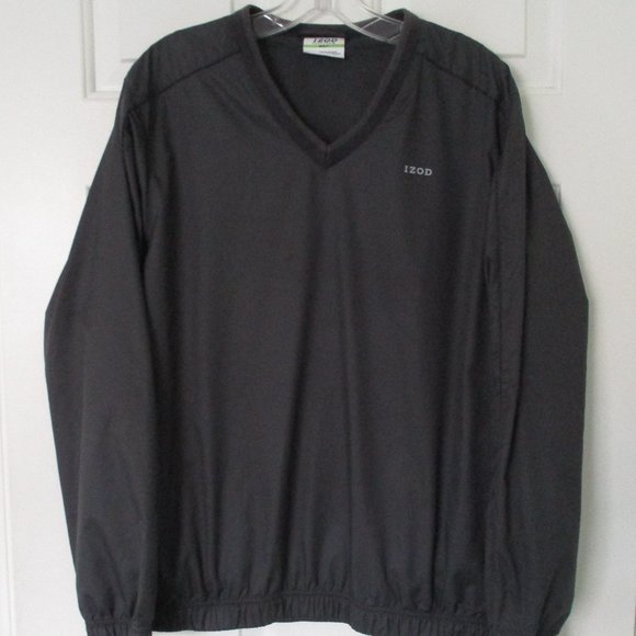 IZOD Mens L/S Charcoal V-Neck Mesh-lined Golf Windbreaker NWOT - Size Small - Picture 2 of 2